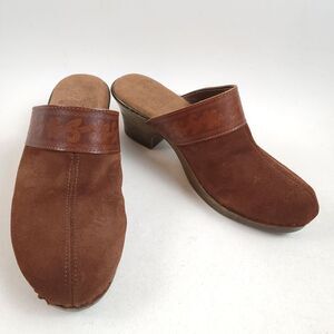 Italian Shoemakers y2k damiani's Archie Leather Heeled Clogs shoes Size 8